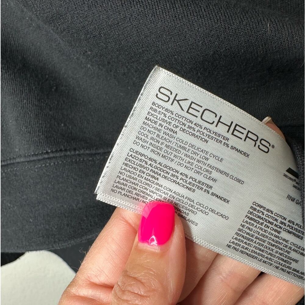 SKECHERS Womens Casual Black Logo Crew Neck Pullover Sweatshirt Size XS - Picture 8 of 8